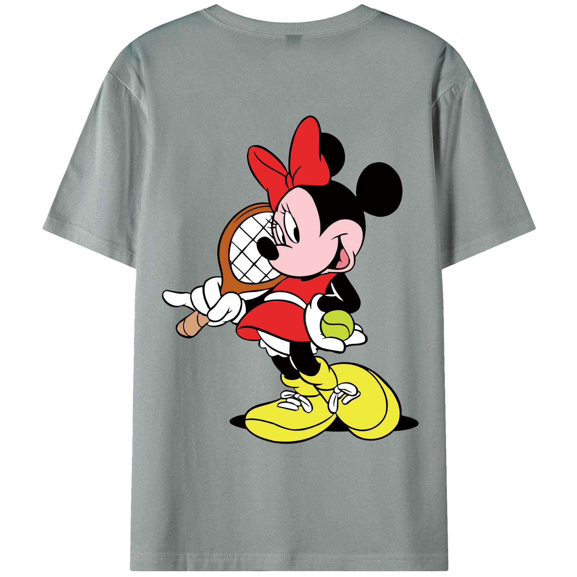 ミッキーマウス Mickey Mouse 綿100％ メンズ半袖Tシャツ（バックプリント） 通気性